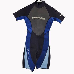 Body Glove Velocity Womens 9/10 Shorty Wetsuit 2mm Neoprene Black Blue